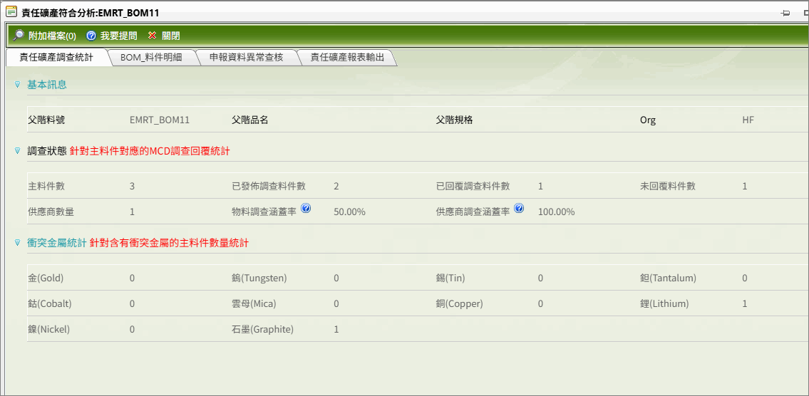 責任礦產符合分析查看